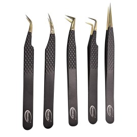 SZELES Diamond Grip Tweezers Lash Eyelash Extension Tweezers Isolation Volume Straight Tweezers Professional Artist Tech Work Kit make-up Nail Lash Tools (ES-05-B) SZELES Diamond Grip Tweezers Lash Eyelash Extension Tweezers Isolation Volume Straight Tweezers Professional Artist Tech Work Kit make-up Nail Lash Tools (ES-05-B)