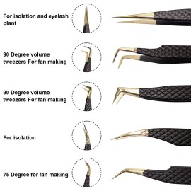 SZELES Diamond Grip Tweezers Lash Eyelash Extension Tweezers Isolation Volume Straight Tweezers Professional Artist Tech Work Kit make-up Nail Lash Tools (ES-05-B) SZELES Diamond Grip Tweezers Lash Eyelash Extension Tweezers Isolation Volume Straight Tweezers Professional Artist Tech Work Kit make-up Nail Lash Tools (ES-05-B)