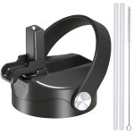 Straw Lid for Hydro flask Wide Mouth Water Bottle 32 oz 40 oz, Top Lids with Straw for Hydroflask Wide Mouth, Replacement Cap Accessories Flip Lid Flex Handle