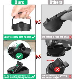 Straw Lid for Hydro flask Wide Mouth Water Bottle 32 oz 40 oz, Top Lids with Straw for Hydroflask Wide Mouth, Replacement Cap Accessories Flip Lid Flex Handle