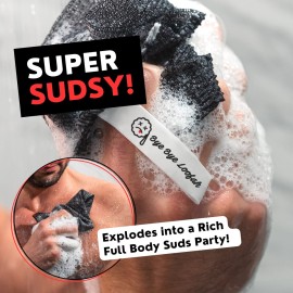 Extra Rough Exfoliating Washcloth - Extreme Body & Back Scrubber for Shower, Extra Long, Hygienic Exfoliator Wash Cloth, Men Or Women, 2 Count Pack, 1 Black & 1 Grey Color, Bye Bye Loofah