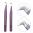 SZELES Fiber Tip Tweezers Diamond Grip Eyelash Extensions Tweezer Anti-Slip solation Volume Lash Tweezers For Lash Tweezers (FTT2-PURPLE)