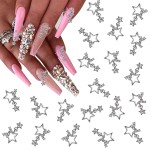 KACHIMOO Star Nail Charms, 20pc 3D Rhinestone Stars for Nail Designs DIY Accessories