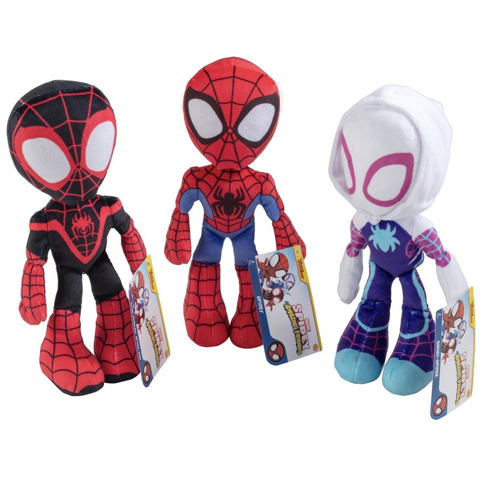 Marvel Spidey & His Amazing Friends 8 Plush 3-Pack Set - Spider-Man, Miles Morales, Gwen Stacy Ghost - Officially Licensed Stuffed Animal Toy Figures - Spider-Verse Gift for Kids, Boys, Girls