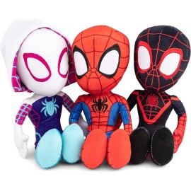Marvel Spidey & His Amazing Friends 8 Plush 3-Pack Set - Spider-Man, Miles Morales, Gwen Stacy Ghost - Officially Licensed Stuffed Animal Toy Figures - Spider-Verse Gift for Kids, Boys, Girls