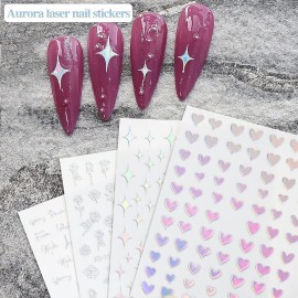 WOKOTO 12 Sheets Holographic Nail Stickers for Nails Designs Nail Decals Butterfly Nail Stickers for Women Heart Star Rose Flower Snake Aurora Iridescent Nails Stickers for Nails Fingernail Stickers WOKOTO 12 Sheets Holographic Nail Stickers for Nails Designs Nail Decals Butterfly Nail Stickers for Women Heart Star Rose Flower Snake Aurora Iridescent Nails Stickers for Nails Fingernail Stickers