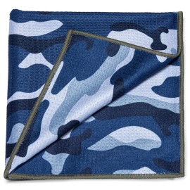 TAG Golf Co Magnetic Golf Towel - Signature Size - Camo Series - Blue Steel - Golf Training Aid - Industrial Strength Magnet - Stick it to Your Club or Putter