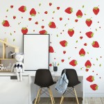 SAOMOUR Strawberry Decor 92 Pieces Stickers, PVC Material, Waterproof, Custom Style, Wall Stickers