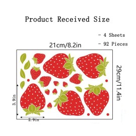 SAOMOUR Strawberry Decor 92 Pieces Stickers, PVC Material, Waterproof, Custom Style, Wall Stickers