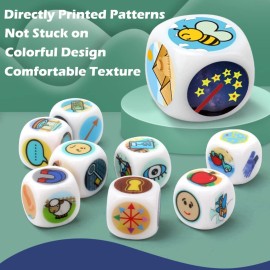 OPTSPTOY Story Dice Set, 9 Colorful Storytelling Cubes for Early Education, 54 Images Iconic Storytelling Game Dice, Language Expression/Imagination, Family Union/Party/Gifts for Kids/Adults (Orange)