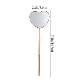 Beaupretty Half-Moon Shape Eyelash Extension Mirror Portable Handheld Inspection Tool with Clear Lens and Stainless Steel Handle for Professional Makeup Use