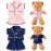 Hungdao 2 Sets Bear Clothes Stuffed Animal Accessories Pink and Blue Bear Pajamas Clothes Double Layer Muslin Short Sleeve Top and Bottom Pajamas Fits Most 14-18 Inch