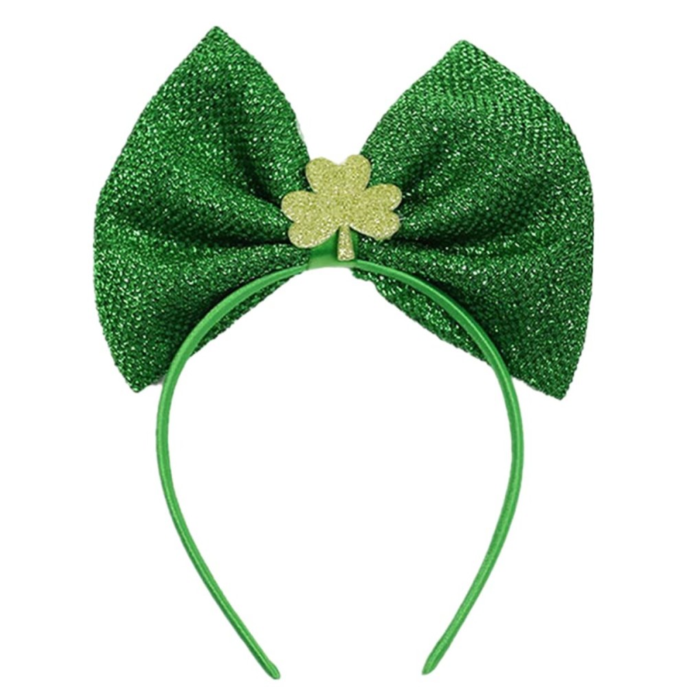 BELSITA St.Patricks Day Headbands Shamrock Hair Hoop Green Glitters Bows Shamrock Head Boppers for St.Patricks Day Party Hair Accessories Lucky Hairbands Irish Costume Party Gifts