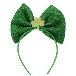 BELSITA St.Patricks Day Headbands Shamrock Hair Hoop Green Glitters Bows Shamrock Head Boppers for St.Patricks Day Party Hair Accessories Lucky Hairbands Irish Costume Party Gifts