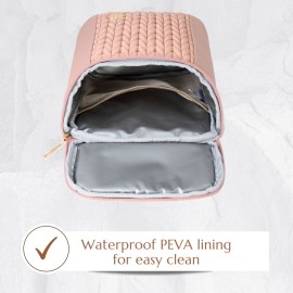 SEWBOO Baby Bottle Cooler Bag with Adjustable Straps to Fits Stroller or Diaper Bag,Insulated Baby Bottle Bag for Nursing Moms Daycare or Travel (Dusty Rose)