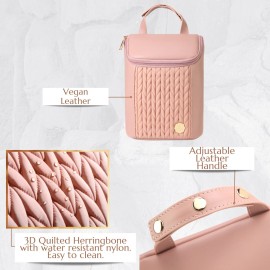 SEWBOO Baby Bottle Cooler Bag with Adjustable Straps to Fits Stroller or Diaper Bag,Insulated Baby Bottle Bag for Nursing Moms Daycare or Travel (Dusty Rose)