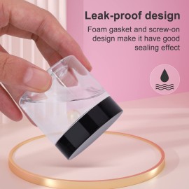 Loretoy 36 Pack 2 OZ Plastic Jars with Lids, BPA Free, Reusable, Refillable Transparent Cosmetic Containers for Bath Salts, Cosmetics, Powders, Beauty Product and Small Accessories