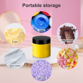 Loretoy 36 Pack 2 OZ Plastic Jars with Lids, BPA Free, Reusable, Refillable Transparent Cosmetic Containers for Bath Salts, Cosmetics, Powders, Beauty Product and Small Accessories