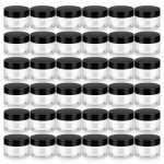 Loretoy 36 Pack 1 OZ Plastic Jars with Lids, BPA Free, Reusable, Refillable Transparent Cosmetic Containers for Bath Salts, Cosmetics, Powders, Beauty Product and Small Accessories