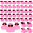Sosation 48 Pack Mini Rubber Ducks with Sunglasses Sets Squeaky Bath Toys Float Bathtub Duckies for Little One Birthday Party Favors Class Carnival Prizes Car Decor(Pink)