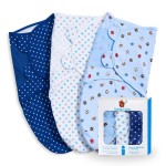 3 Pack Baby Swaddle 3-6 Months - Infant Adjustable Newborn Swaddles Blanket Baby Girl Boy, Swaddling Wrap Blanket Sleep Sack for Newborn-Blue