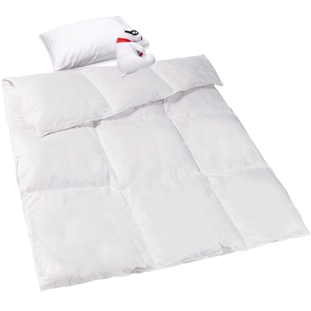 ZPECC Toddler Goose Down Comforter, 41x48 Hypoallergenic Baby Duvet Insert, Soft Lightweight All Season Quilt Blanket for Crib Daycare Stroller White