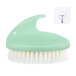 Dry Brushing Body Exfoliating Brush, Anti Slip Body Scrubber for Shower, Never Mold Shower Body Cleaning Brush for Deep Cleansing & Soften Skin, Improve Circulation (Green)