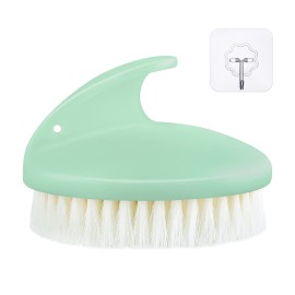 Dry Brushing Body Exfoliating Brush, Anti Slip Body Scrubber for Shower, Never Mold Shower Body Cleaning Brush for Deep Cleansing & Soften Skin, Improve Circulation (Green)
