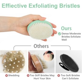 Dry Brushing Body Exfoliating Brush, Anti Slip Body Scrubber for Shower, Never Mold Shower Body Cleaning Brush for Deep Cleansing & Soften Skin, Improve Circulation (Green) Dry Brushing Body Exfoliating Brush, Anti Slip Body Scrubber for Shower, Never Mold Shower Body Cleaning Brush for Deep Cleansing & Soften Skin, Improve Circulation (Green)