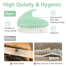 Dry Brushing Body Exfoliating Brush, Anti Slip Body Scrubber for Shower, Never Mold Shower Body Cleaning Brush for Deep Cleansing & Soften Skin, Improve Circulation (Green) Dry Brushing Body Exfoliating Brush, Anti Slip Body Scrubber for Shower, Never Mold Shower Body Cleaning Brush for Deep Cleansing & Soften Skin, Improve Circulation (Green)