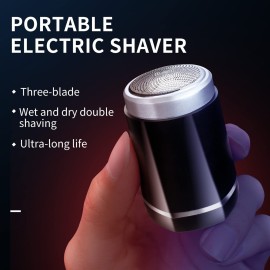Mini Shaver Portable Electric Shavers for Men USB Rechargeable Beard Trimmer Small Size One-Button Use Pocket Foil Razors Suitable for Home Travel Car