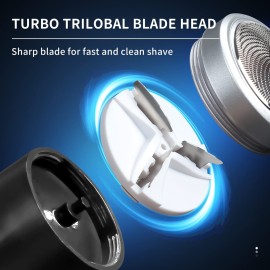 Mini Shaver Portable Electric Shavers for Men USB Rechargeable Beard Trimmer Small Size One-Button Use Pocket Foil Razors Suitable for Home Travel Car