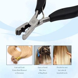 Fusion Bond Crusher Tool for Keratin Hair Extensions Flat Tip Pre-Bonded Hair Extension Pliers Professional Hair Loop & Styling Tool Fusion Bond Crusher Tool for Keratin Hair Extensions Flat Tip Pre-Bonded Hair Extension Pliers Professional Hair Loop & Styling Tool