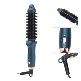 GLOGLOW Curling Iron Brush, 2 in 1 Portable Thermostatic Curling Brush Straight Curly Hair Iron for All Hair Types