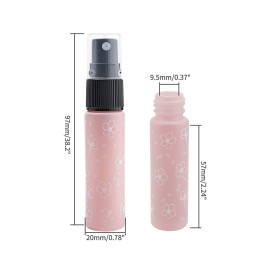 Newzoll 14 Pieces Empty Glass Spray Bottle, 10 ml/ 0.33 oz Fine Mist Sprayer Bottles Portable Refillable Perfume Container for Essential Oils, Travel (Pink)