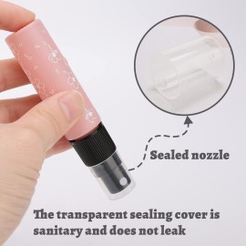 Newzoll 14 Pieces Empty Glass Spray Bottle, 10 ml/ 0.33 oz Fine Mist Sprayer Bottles Portable Refillable Perfume Container for Essential Oils, Travel (Pink)