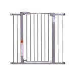 BABELIO 36-Inch Tall Baby Gate, 26-40 Wide Auto-Close Pet Gate, Easy Install and No-Drilling, Pressure Mounted with Wall Protectors and Extension Kits, Gray