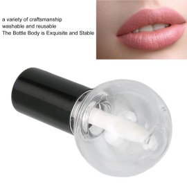 Dioche 10Pcs 5ml Lip Gloss Tubes with Wand, DIY Lip Balm Container, Cute Ball Type Plastic Refillable Lip Gloss Bottle for Lipstick Samples, Lip Balms, Wholesale Business
