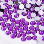 1500 Pieces SS16 4mm Flatback Rhinestones Clear Glass Round Gems Crystals for Nail Art DIY Crafts Clothes Shoes Bags Purple