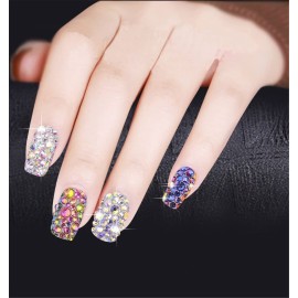 1500 Pieces SS16 4mm Flatback Rhinestones Clear Glass Round Gems Crystals for Nail Art DIY Crafts Clothes Shoes Bags Purple