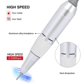 Electric Nail Drill Pen Handle Machine, Drill Polishing Replacement Handle Handpiece, Manicure Pedicure Polishing Shape Tools Design (White)