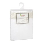 Linteum Textile Baby Toddler Bed and Crib Mattress Fitted Sheet & Pillowcase Set (28x52x9, White with Beige Gingham Check) 100% Cotton