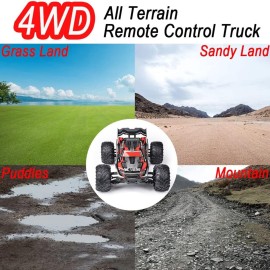 Yidedraw RC Cars 1:16 Scale Remote Control Car 50 KMH High Speed Fast 4WD RC Truck for Kids Adults Boys 2.4 GHz All Terrains RC Buggy Off-Road Drift RC Monster Trucks with 3 Batteries (Red)