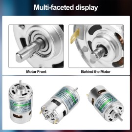 775 DC Motor 12v DC Motor High Torque DC Motor Max 20000 RPM Dual Ball Bearings Quiet Power Wheels Motor Upgrade DC Motorwith Bracket (D Shaft Motors-2Pack)