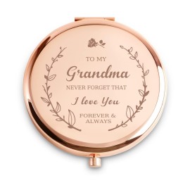 COYOAL Grandma Gifts from Grandkids Granddaughter Grandson, Personalized Compact Mirror, Sentimental Mothers Day Birthday Gifts for Grnadma Grandmother Grandparents