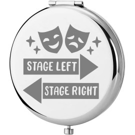 Lywjyb Birdgot Drama Gift Theatre Girl Compact Makeup Mirror Actor Actress Makeup Mirror Stage Left Stage Right (Stage Mirr)