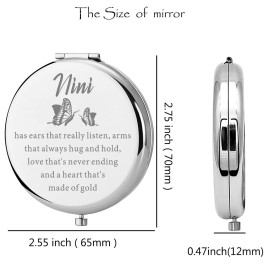 Lywjyb Birdgot Nini Grandma Gift Grandmother Compact Makeup Mirror Grandma from Granddaughter (Nini Mirr)