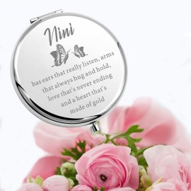 Lywjyb Birdgot Nini Grandma Gift Grandmother Compact Makeup Mirror Grandma from Granddaughter (Nini Mirr)
