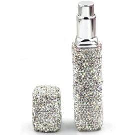 Bestbling Bling Bling Empty Portable spray bottle, cosmetic Perfume spray bottle spray essential oil bottle glass perfume bottle 12ML (Silver)