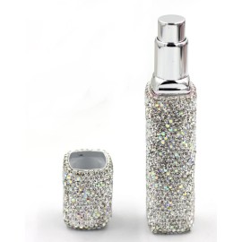 Bestbling Bling Bling Empty Portable spray bottle, cosmetic Perfume spray bottle spray essential oil bottle glass perfume bottle 12ML (Silver)